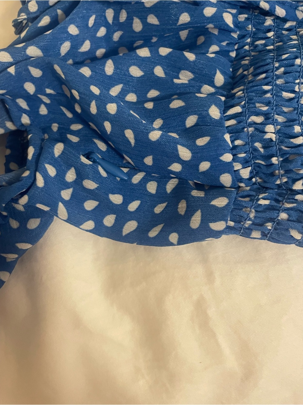 Blue Spotted Sundress with Ruffle Hem size small: perfect for Sorority Rush - Picture 6 of 6